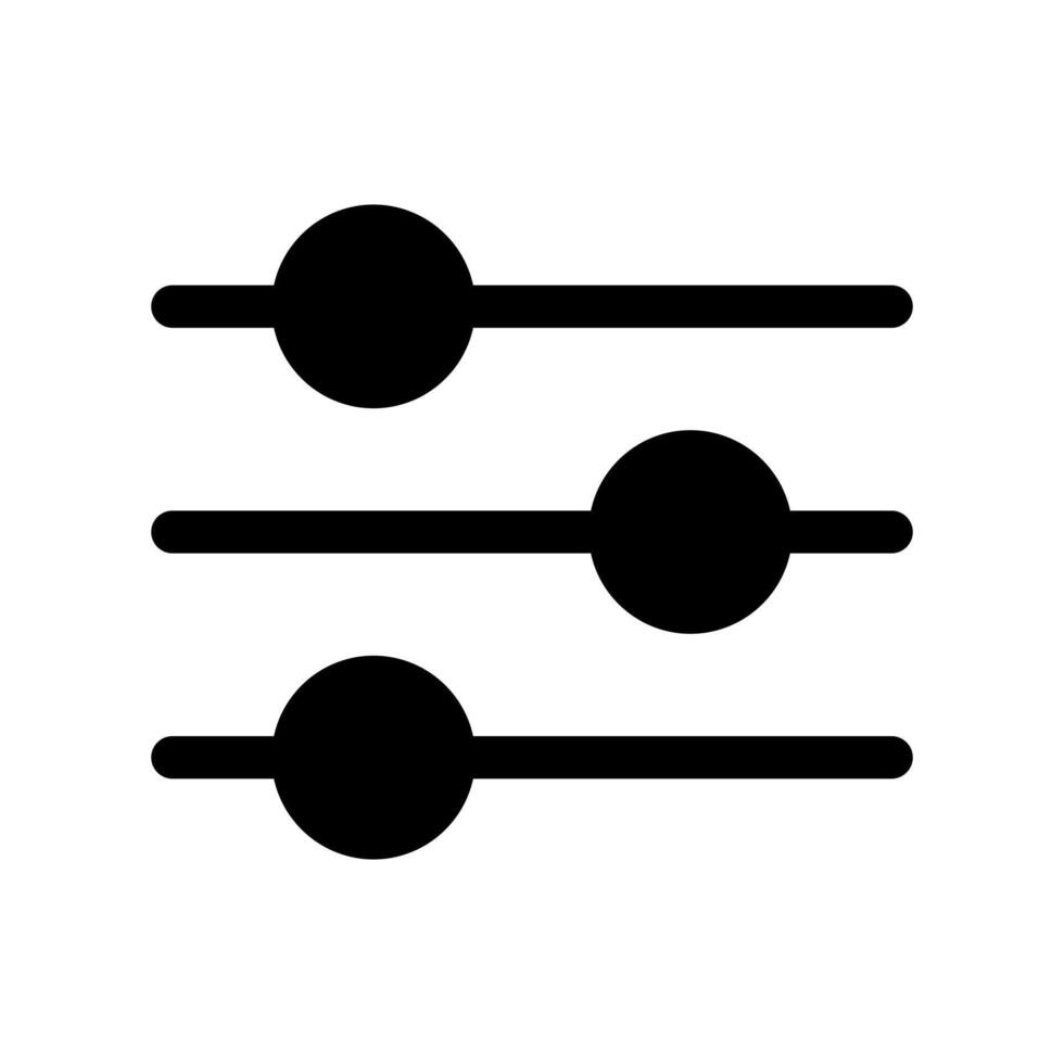 A simple filled icon of sliders or levels, representing adjustable settings or control. vector