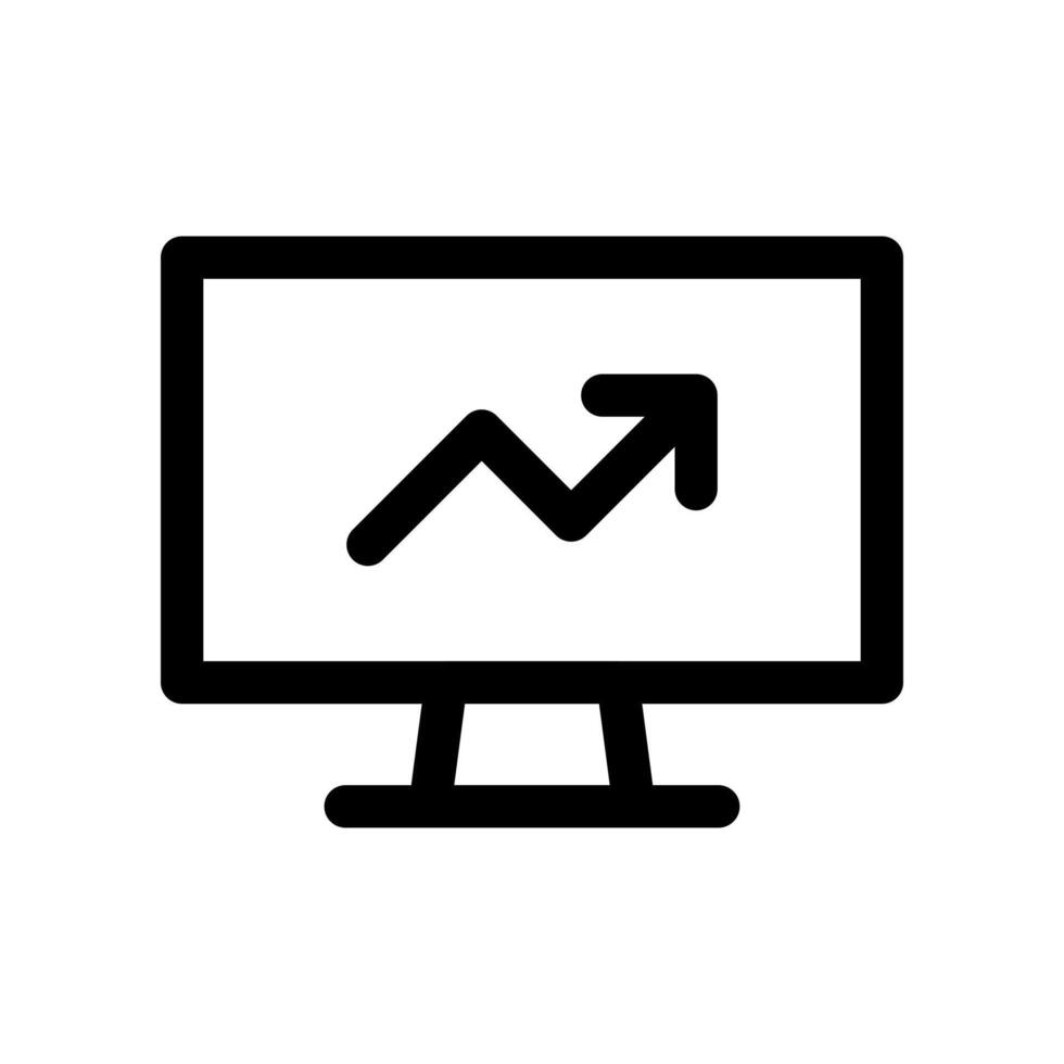 un sencillo línea icono de un computadora monitor o monitor pantalla. vector