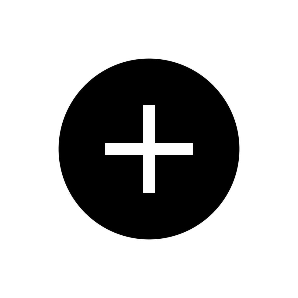 un lleno gráfico de un vertical y horizontal línea más para adición o enfocar en. vector