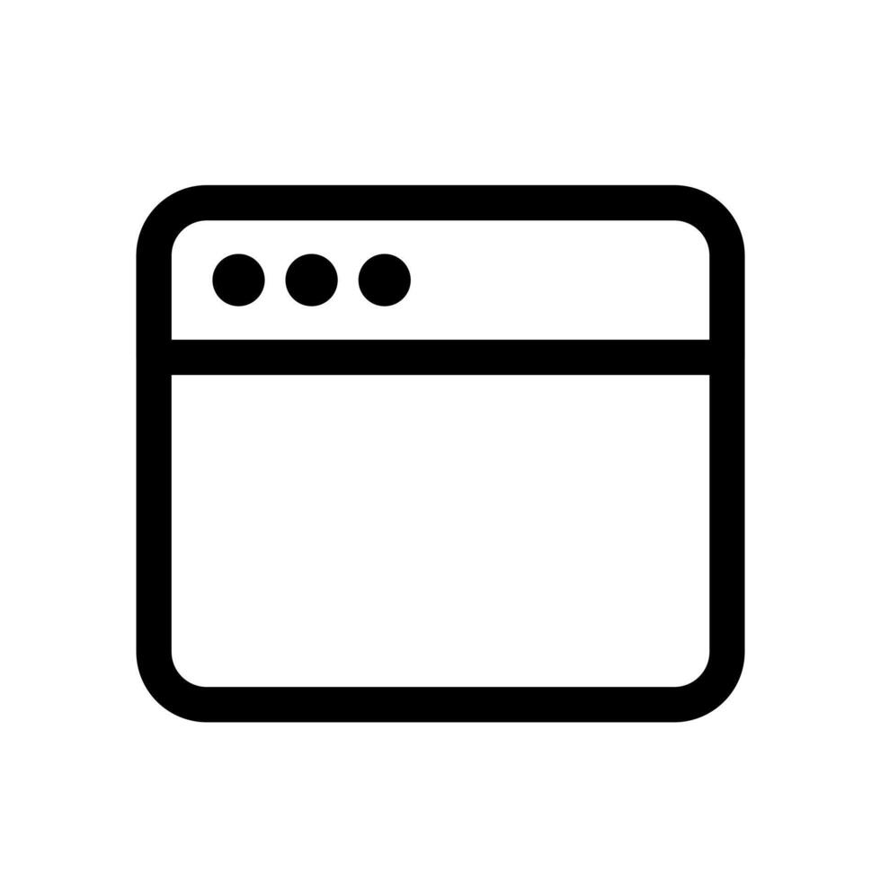 un lineal gráfico de un ventana marco, representando un web navegador o solicitud. vector