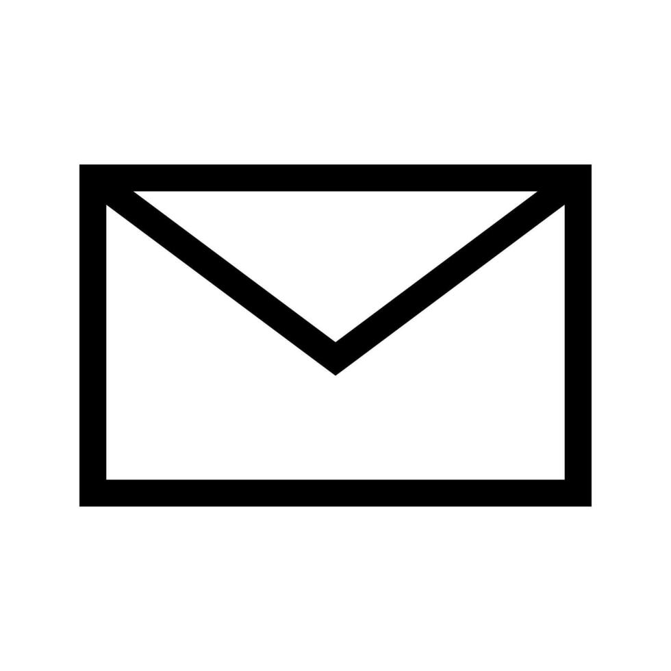A simple line icon of a mail envelope, representing email or messages. vector