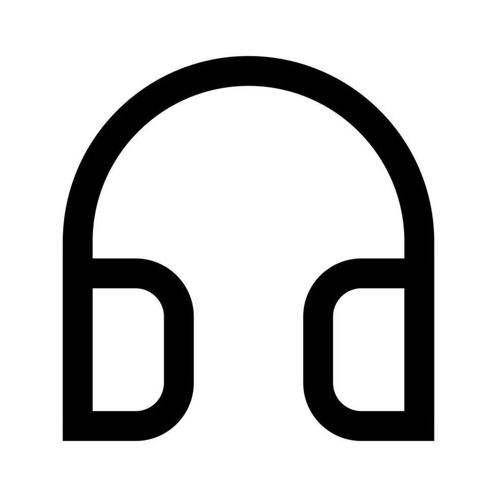 A line-style icon of a device worn over the ears for listening to audio. vector