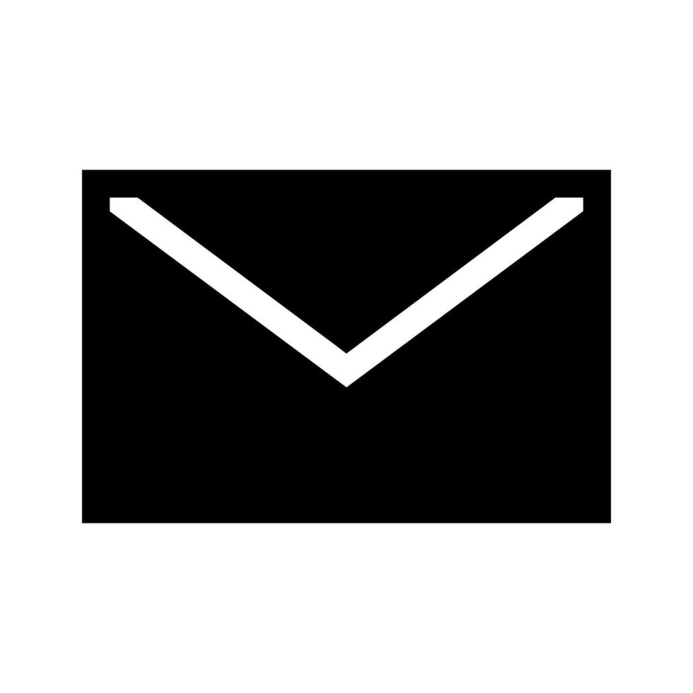 A simple filled icon of a mail envelope, representing email or messages. vector