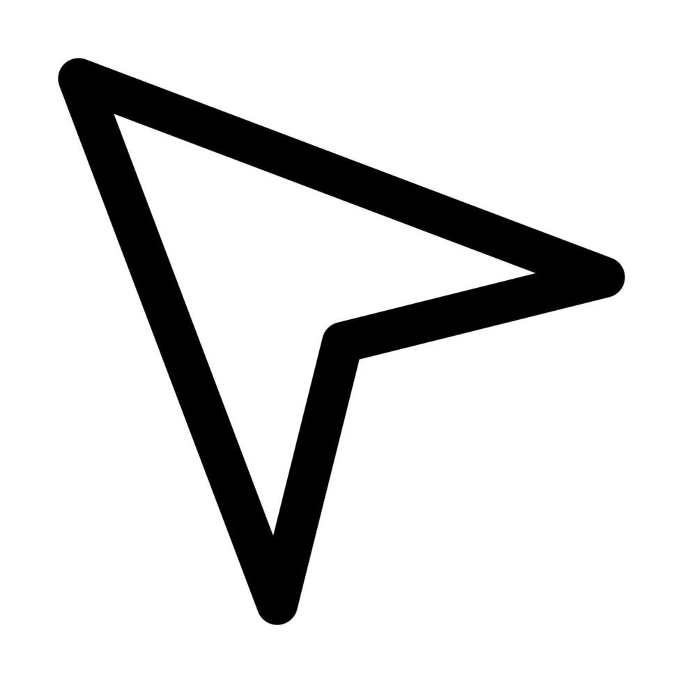 A line-style icon of a mouse pointer, symbolizing selection, click, or navigation. vector