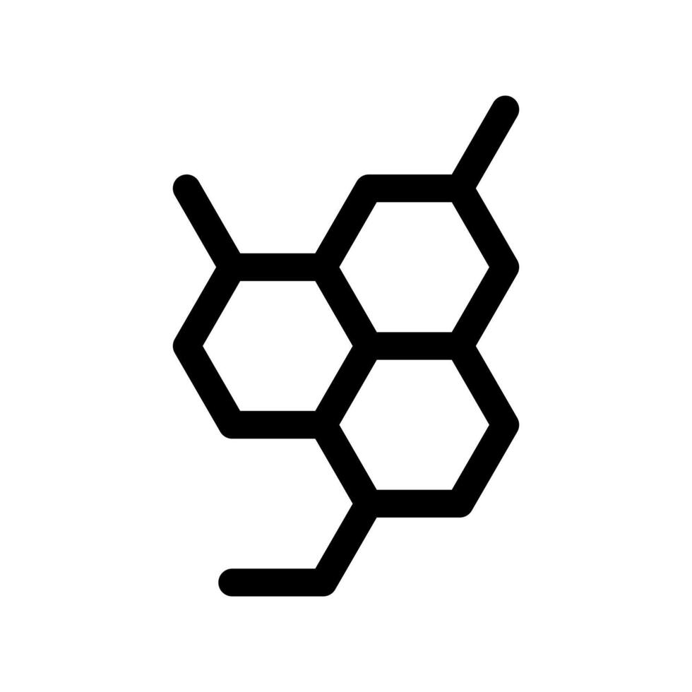 A simple line icon of bonded atoms, representing a chemical structure or molecule. vector