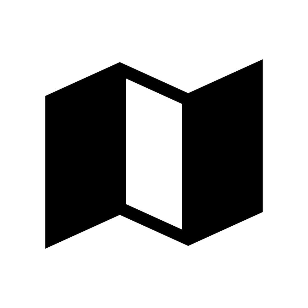 un negrita sólido icono representando múltiple en capas mapas o doblada papel navegación. vector