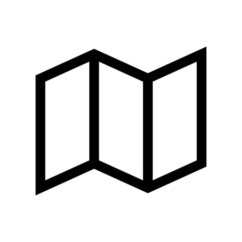 un línea icono representando múltiple en capas mapas o doblada papel navegación. vector