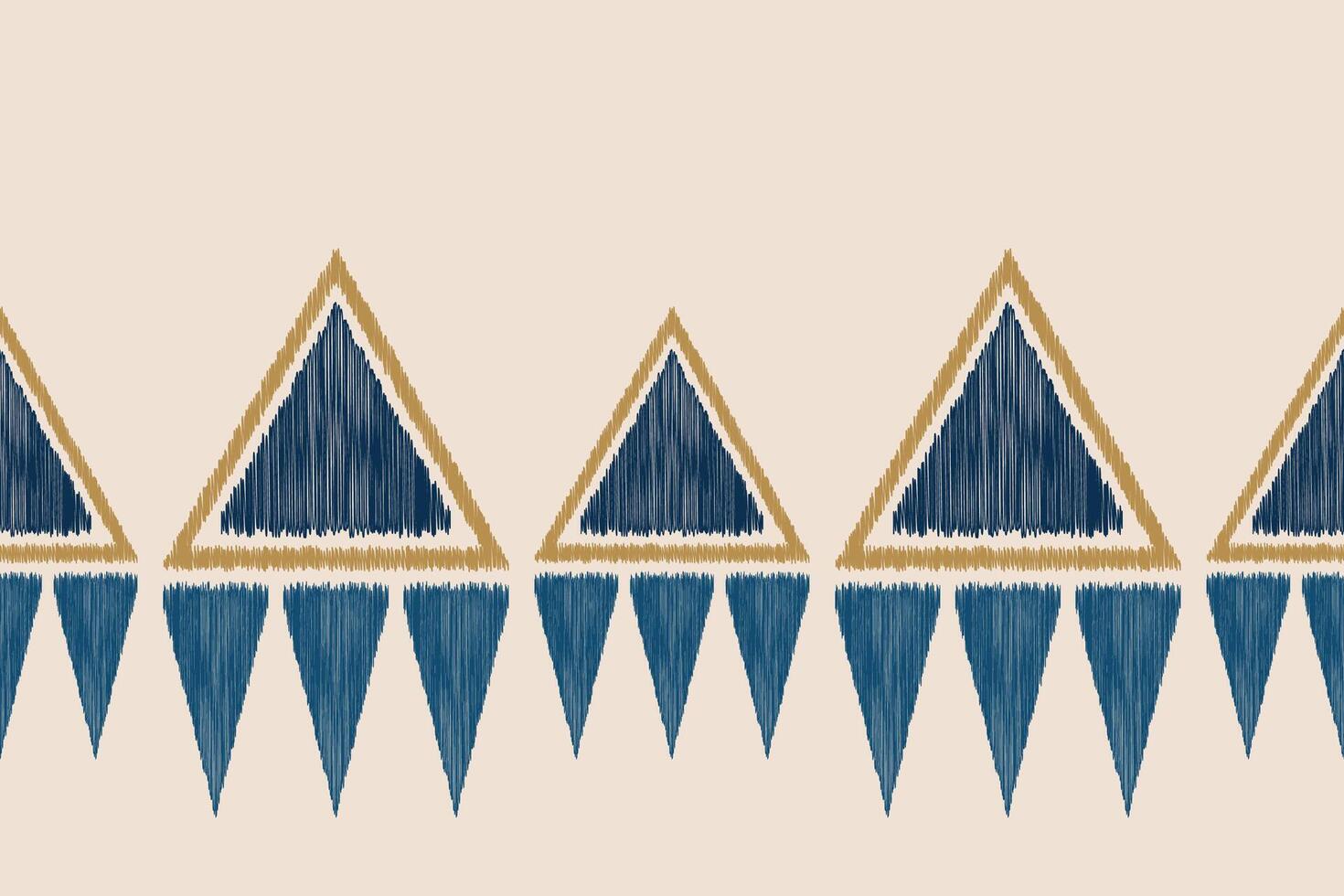 Abstract ikat pattern brown cream background color ethnic pattern. vector