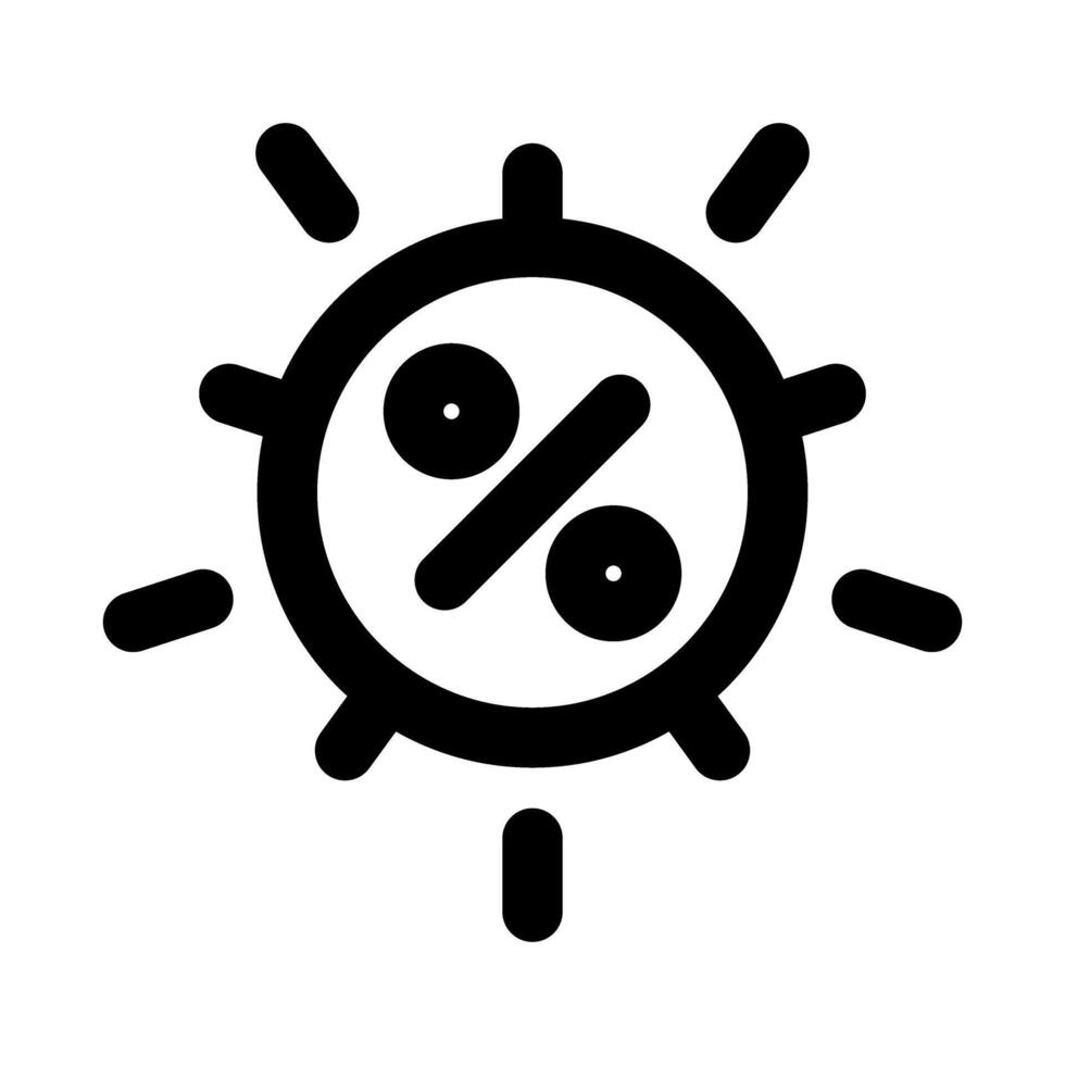 Percentage Light Icon Illuminated Outline for Data and Metrics vector