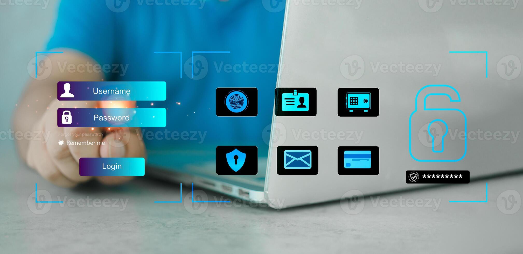 Access security personal data on username and password, Cybersecurity and privacy to protect data. photo