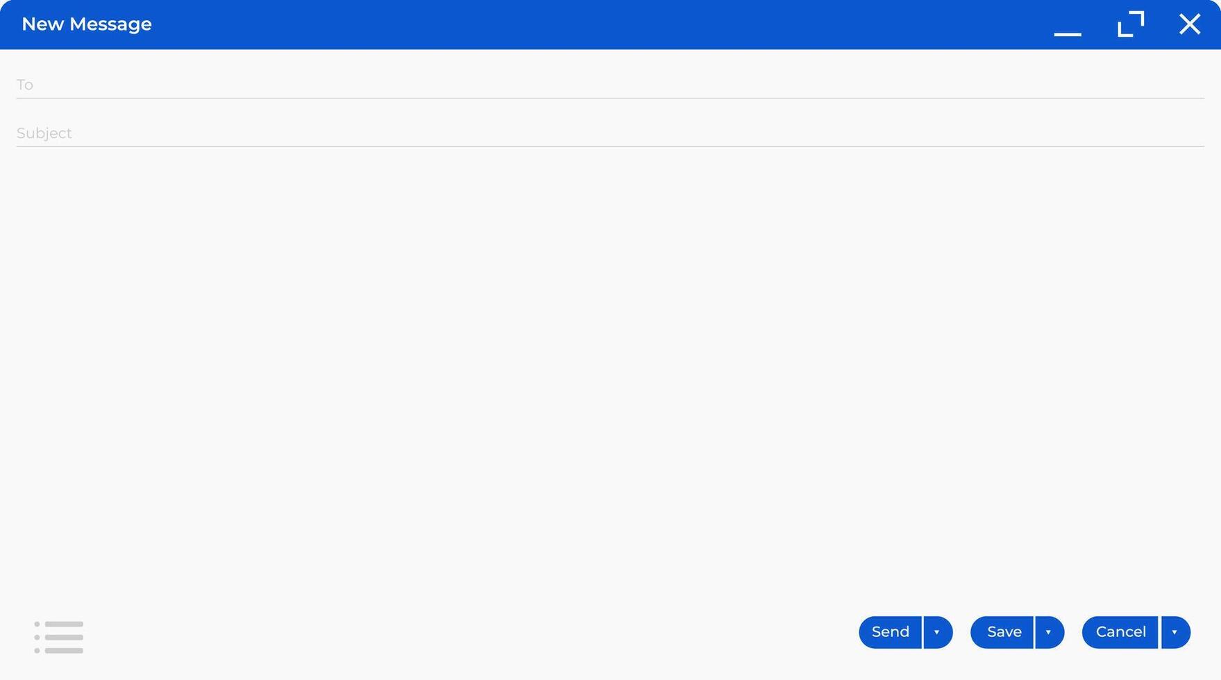 Email window web and mobile template isolated on transparent background. Email interface. Mail window template, internet message isolated frame vector