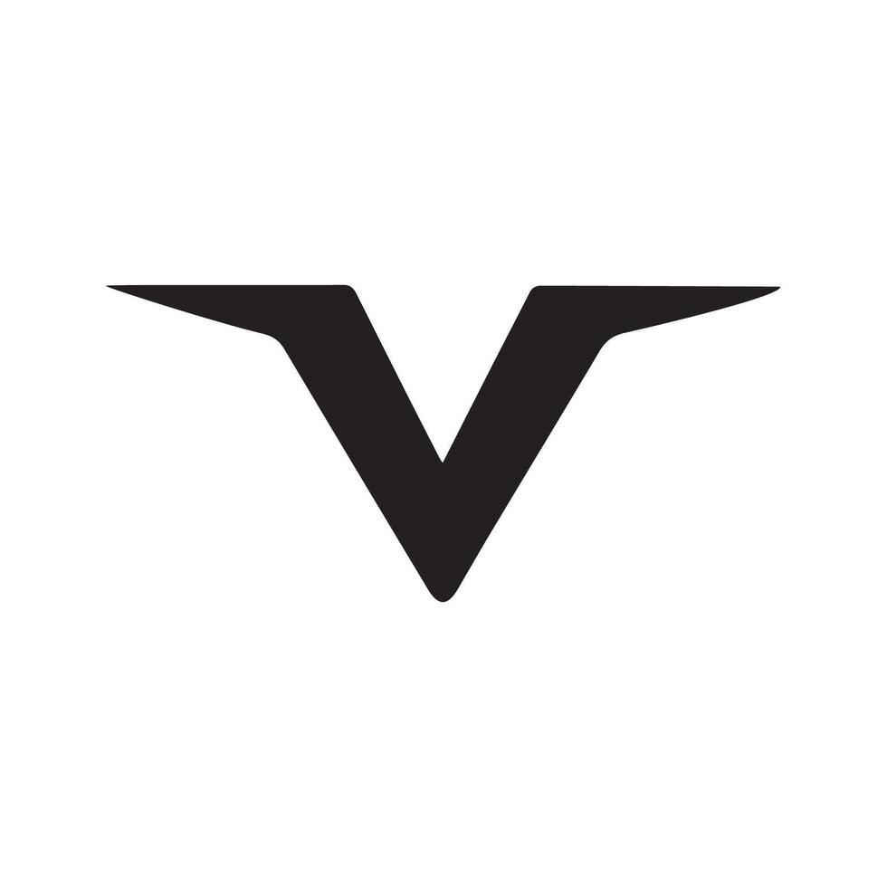 Black Abstract V Symbol Representing Structure, Depth, and Stability vector