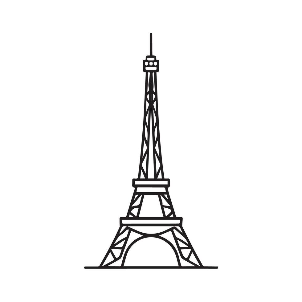 Abstract Geometric Eiffel Tower Logo Expressing Strength and Precision vector