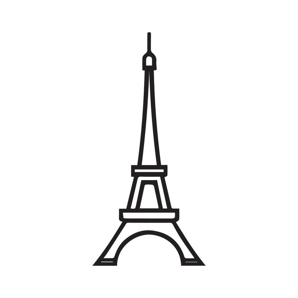 Modern French Tower Symbol Formed by Minimal Triangular Architecture vector