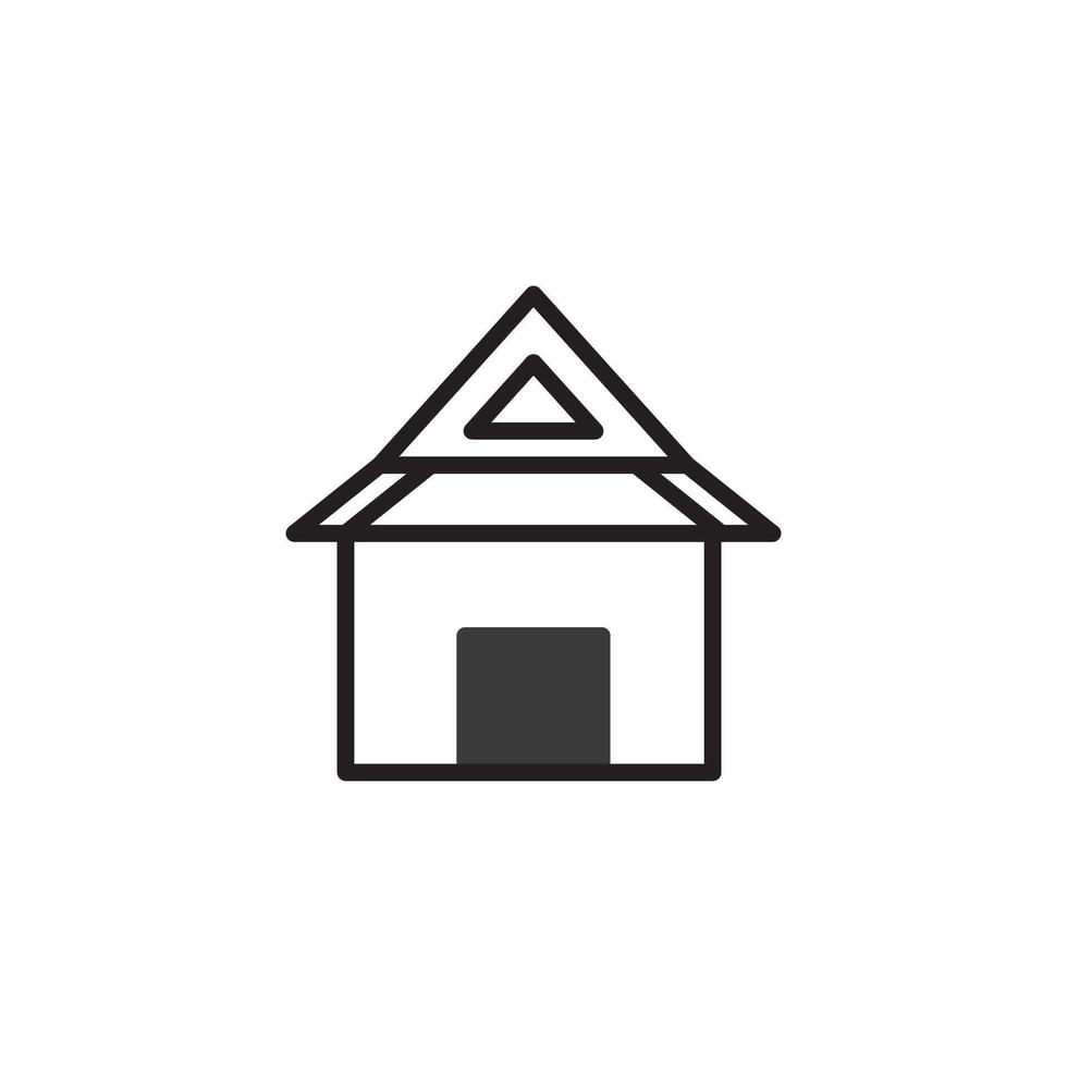 Minimalist depiction of a simple residence showcasing clean architectural lines creating a vector