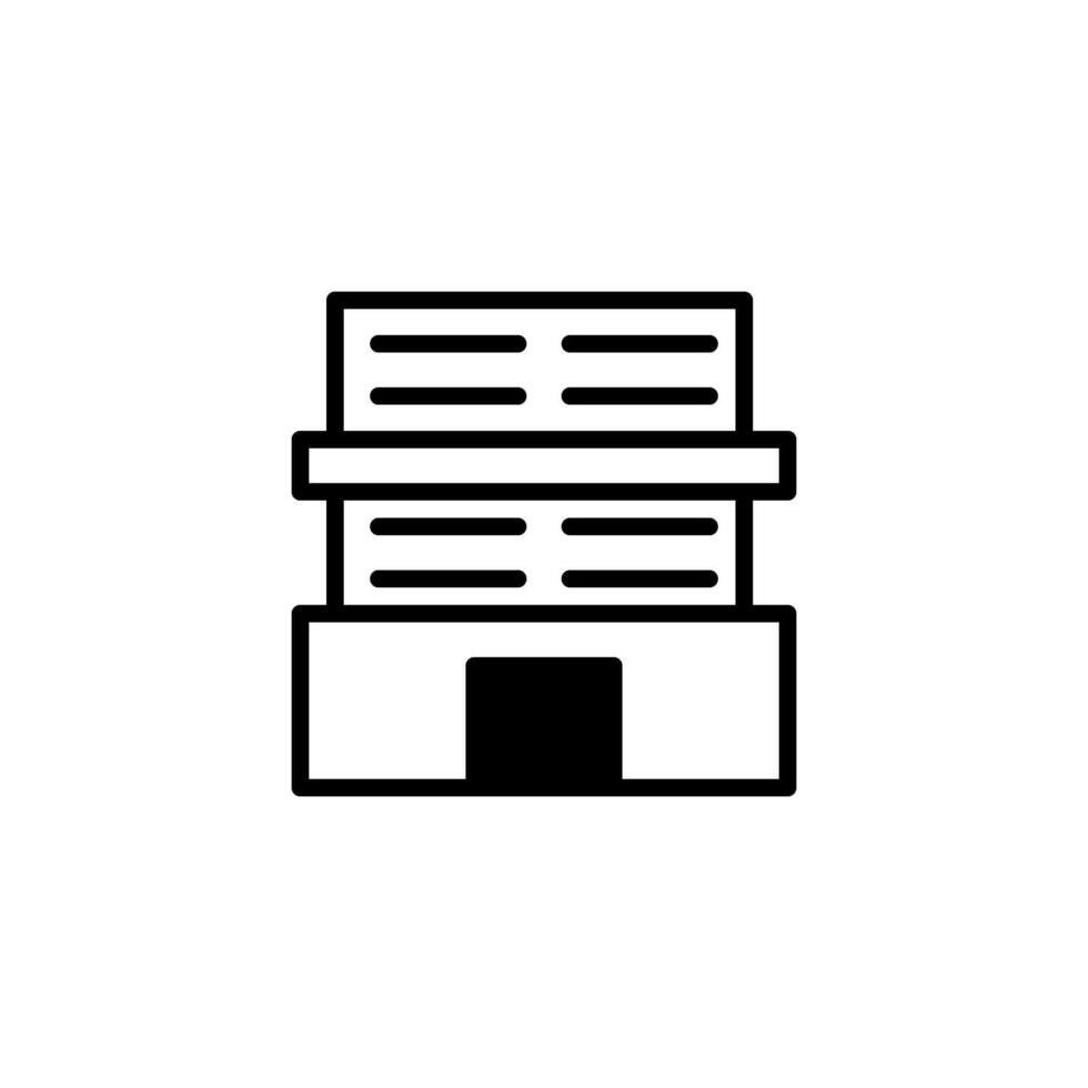 representación de un archivo servidor mínimo contorno un símbolo representando computadora datos almacenamiento presentando vector