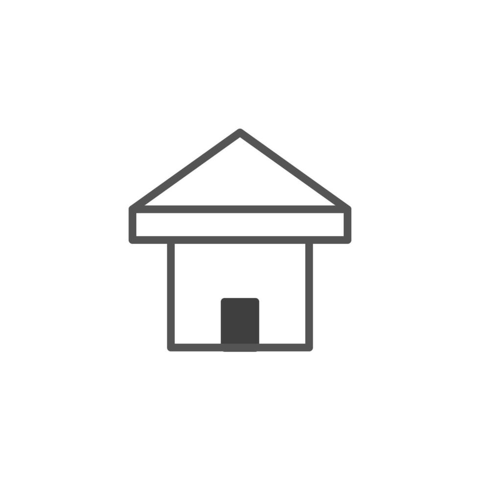 Simple dwelling representation with a basic geometric outline expressing domesticity and minimal vector