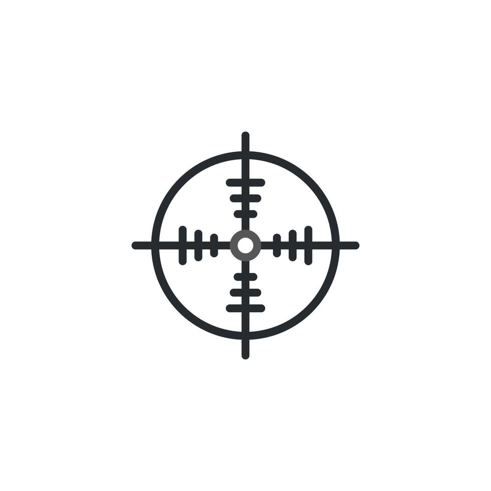 Precision targeting graphic element with crosshair symbol representing accuracy and technological vector