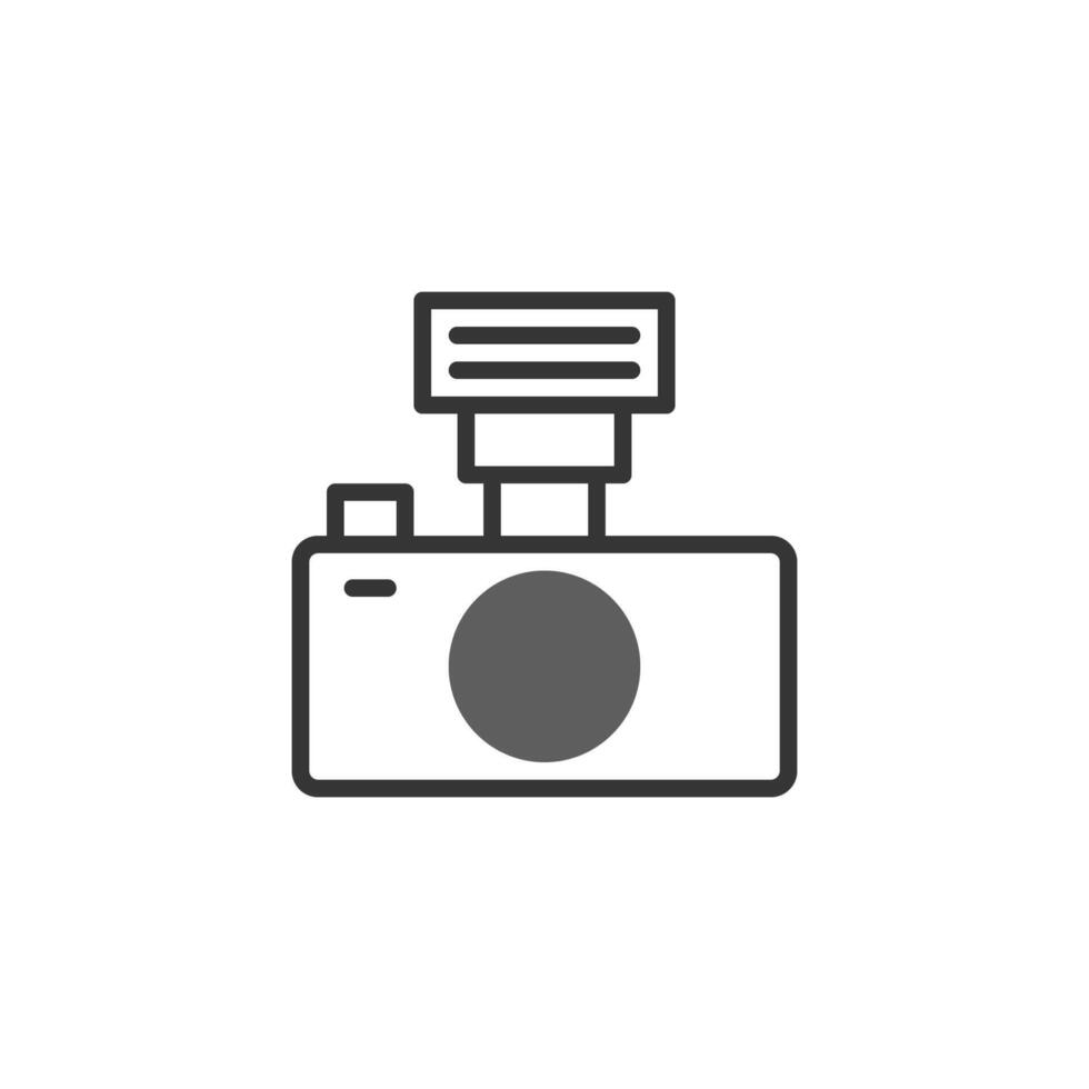 Stylized camera icon with flash providing a modern minimalistic representation for photography vector