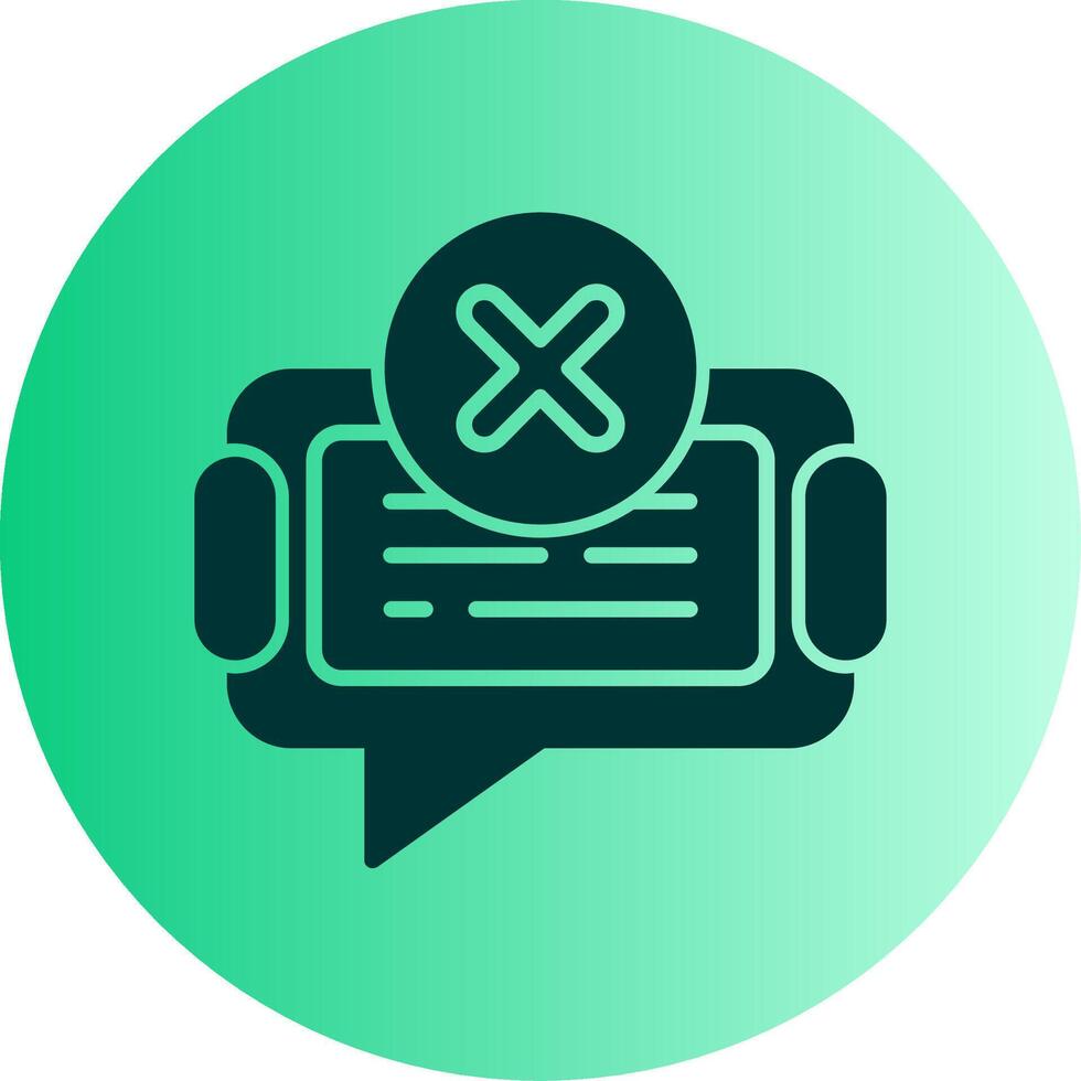 Delete Chat Message Glyph Gradient Dual Tone Circle vector