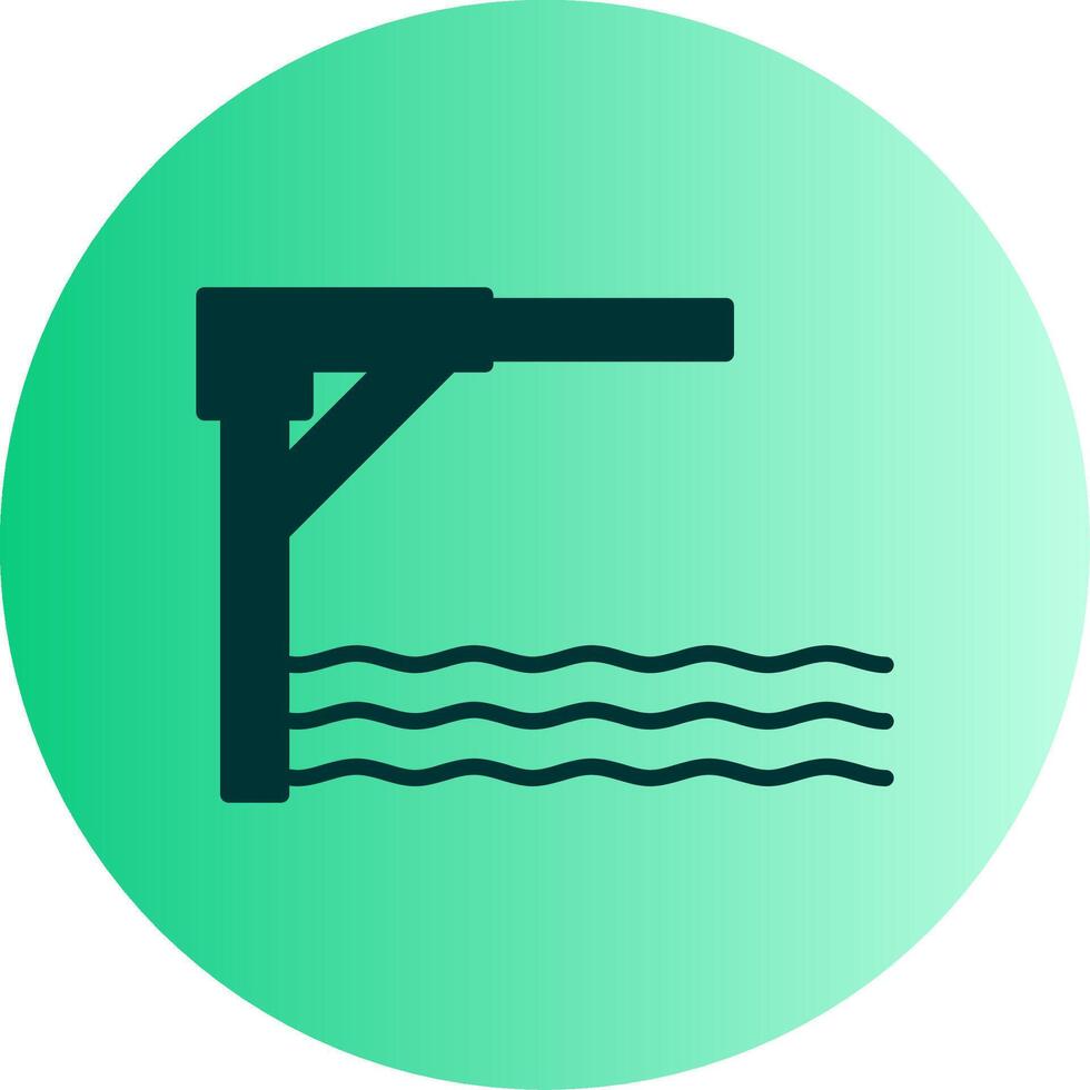 Jumping Springboard Platform Glyph Gradient Dual Tone Circle vector
