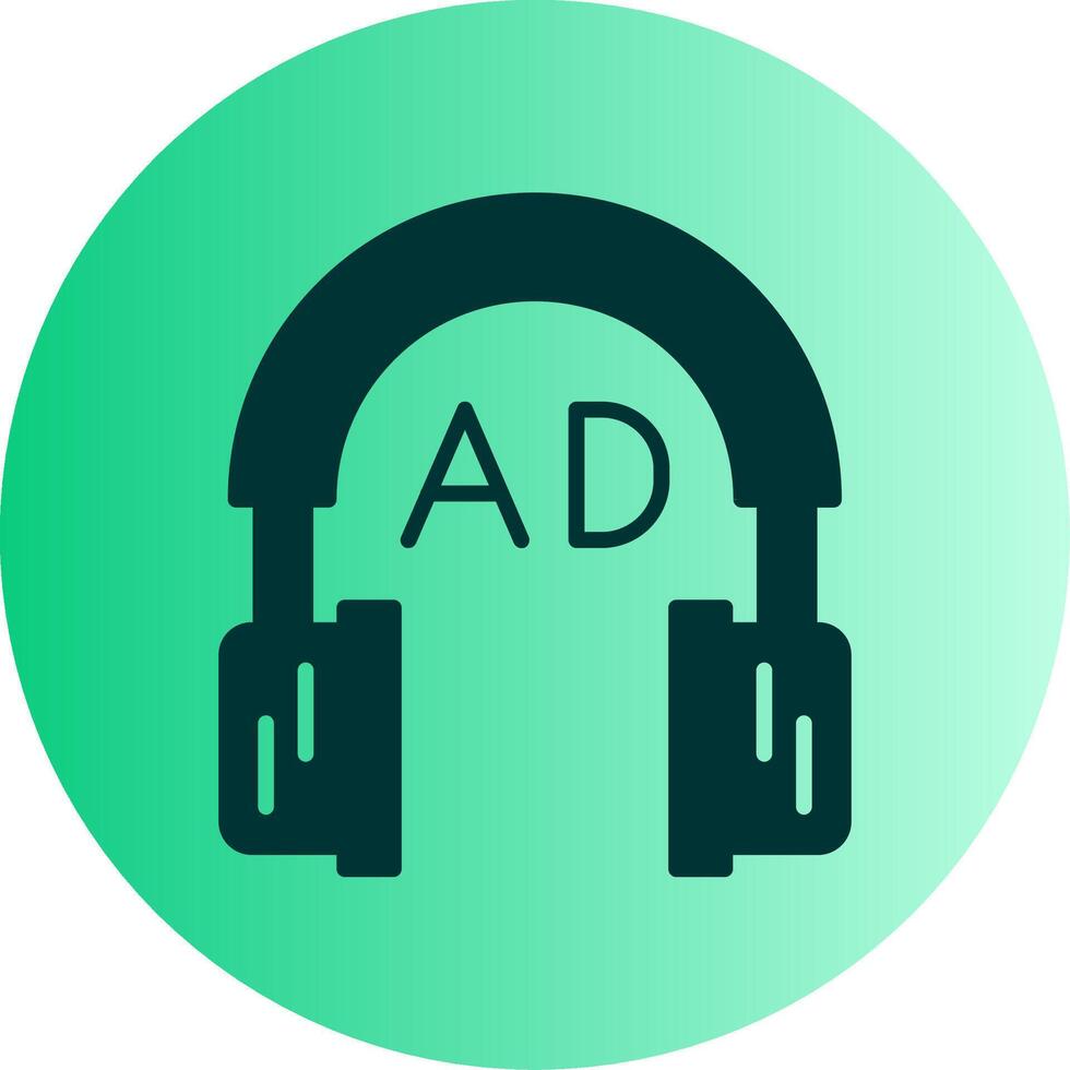 Audio Description Feature Glyph Gradient Dual Tone Circle vector