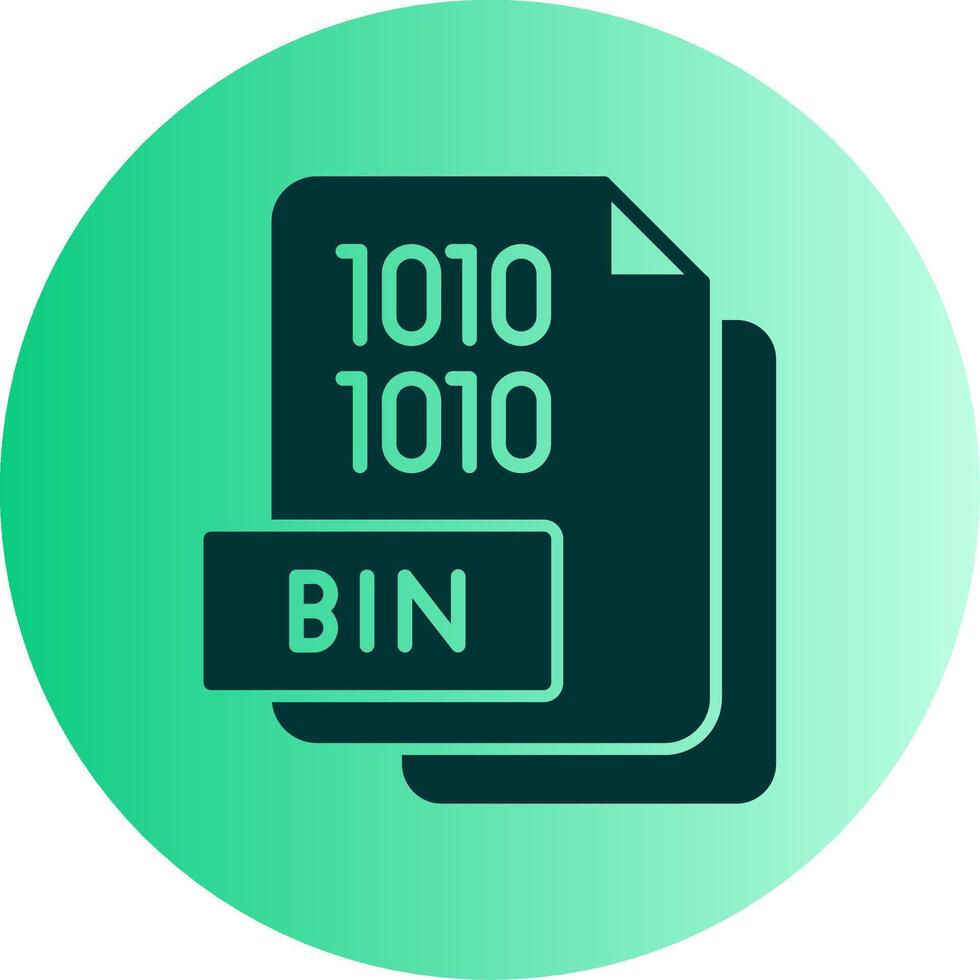 Binary BIN File Glyph Gradient Dual Tone Circle vector