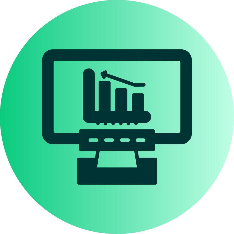 Data Analytics Dashboard Glyph Gradient Dual Tone Circle vector
