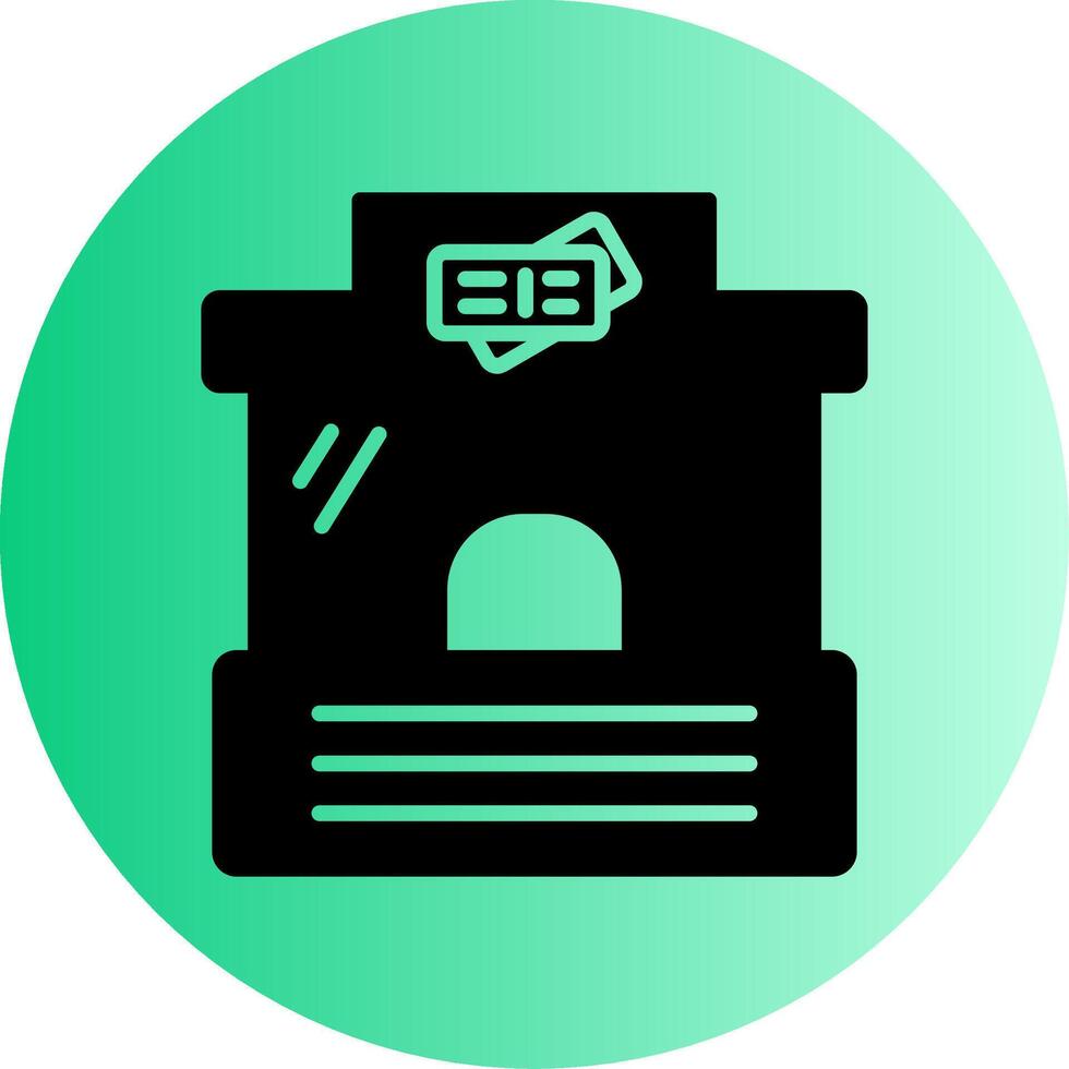 Ticket Box Counter Glyph Gradient Dual Tone Circle vector