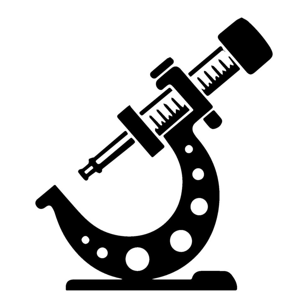 Precision Measurement Tool - Micrometer for Accurate Dimensions. vector