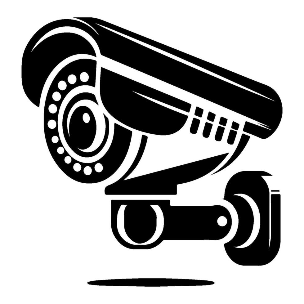 Security camera surveillance system monitoring for safety and protection. vector