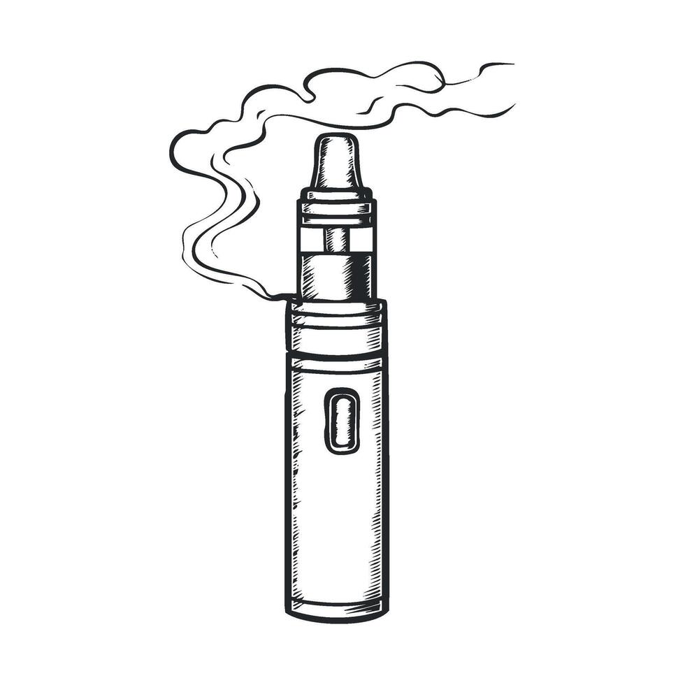 Modern vaping device with smoke effects for digital design projects vector
