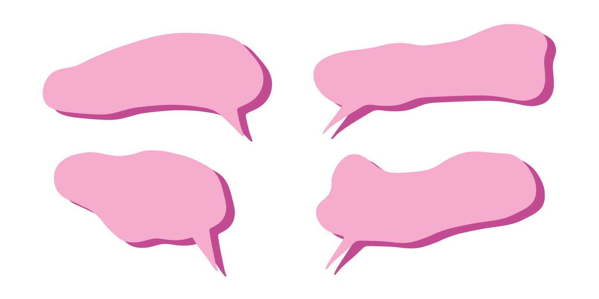 Set of hand drawn speech bubble Blank empty message box Textbox frame for banners, price tags, stickers, design cloud doodle balloon vector