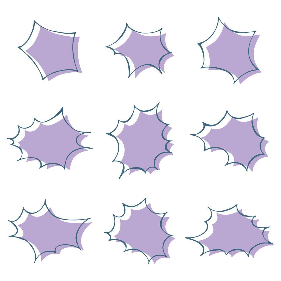 Set of hand drawn speech bubble Blank empty message box Textbox frame for banners, price tags, stickers, design cloud doodle textbox vector