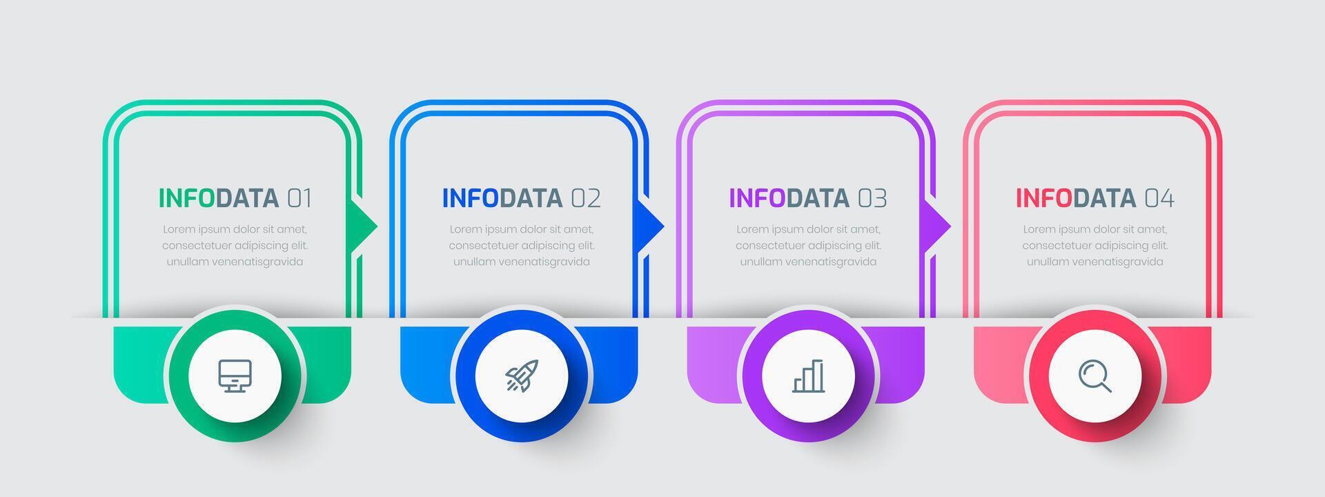Infographic Template Creative Design with Colorful Style, Line, Icon and 4 Options for Presentation vector