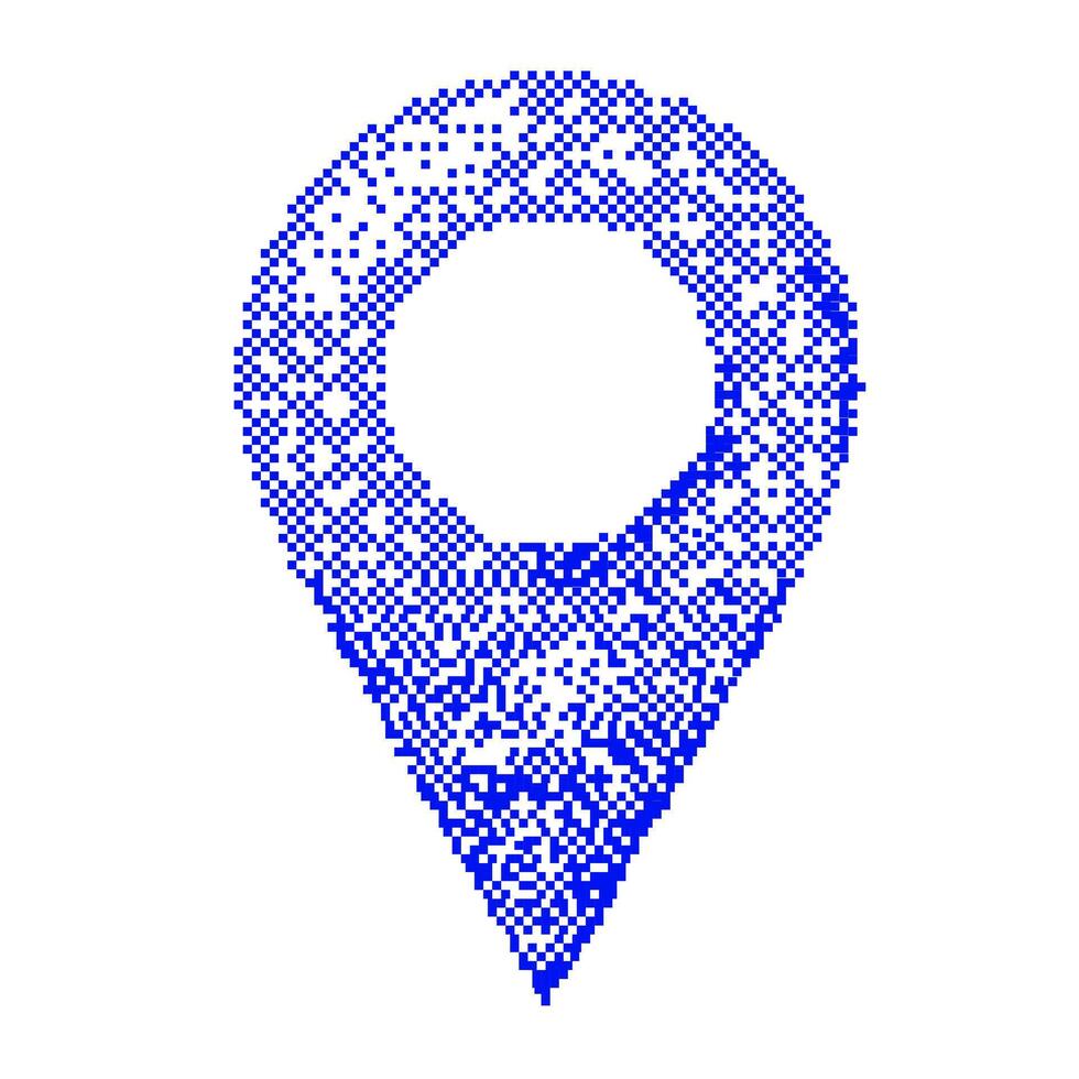 Location marker icon representing geographic points for navigation and mapping purpose. Pixel art isolated on a white background. 8-bit 2D game assets sheet. graphics vector