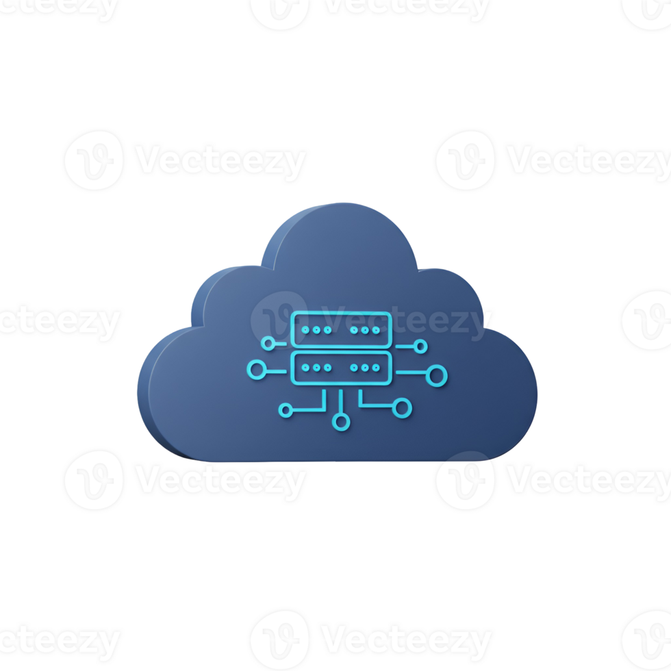 nuvem Informática dados servidor rede tecnologia para conectados armazenamento e em processamento em formação conceito ícone em transparente fundo png