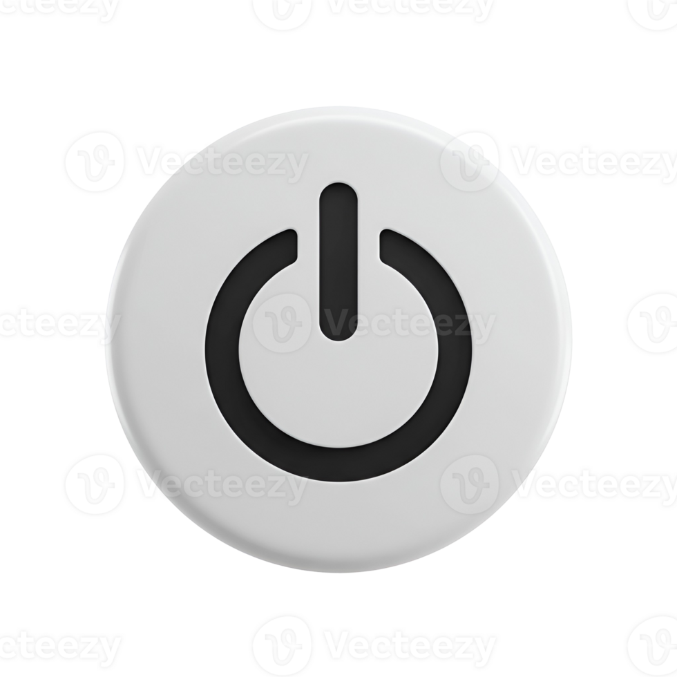 Power button icon graphic illustration for ui design and user interface element symbol art on transparent background png