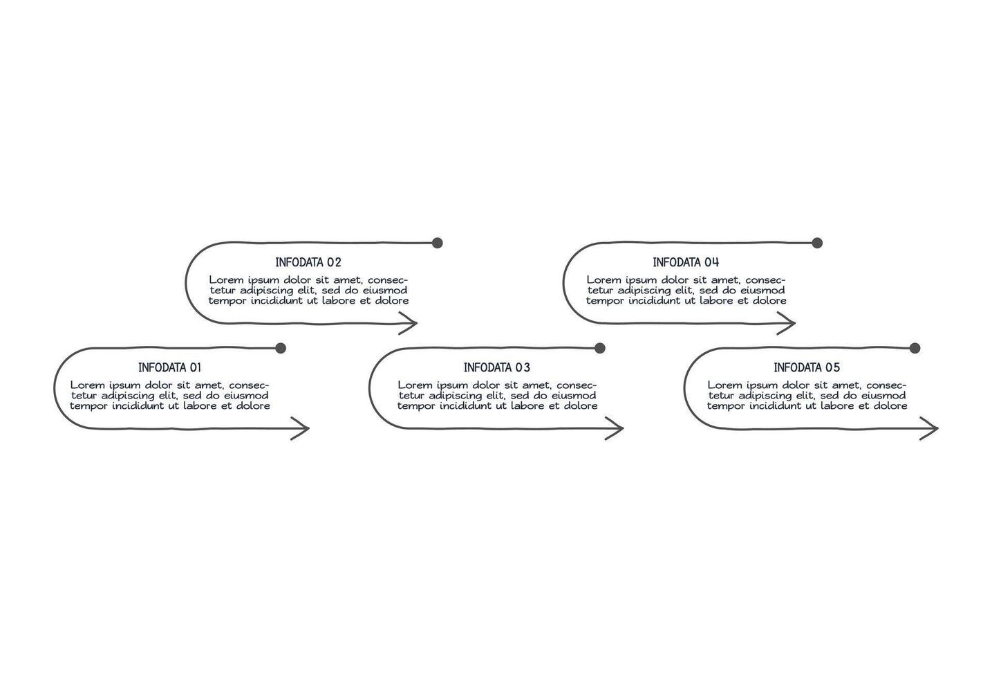 Doodle concept for infographic with 5 steps, options, parts or processes. Business data visualization. vector