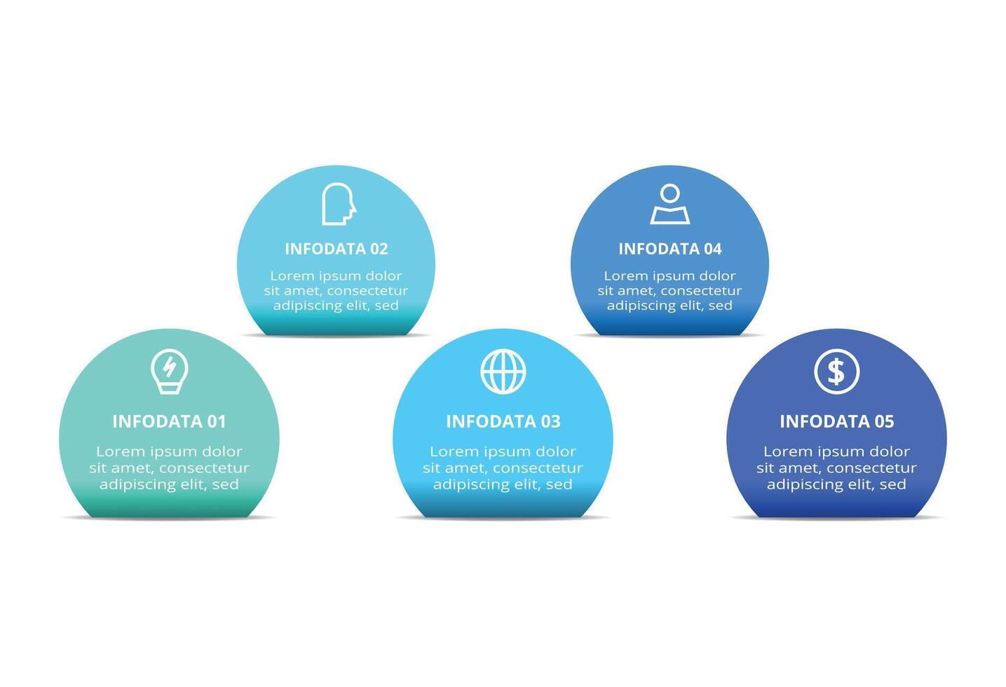 Workflow concept for infographic with 5 steps, options, parts or processes. Business data visualization. vector