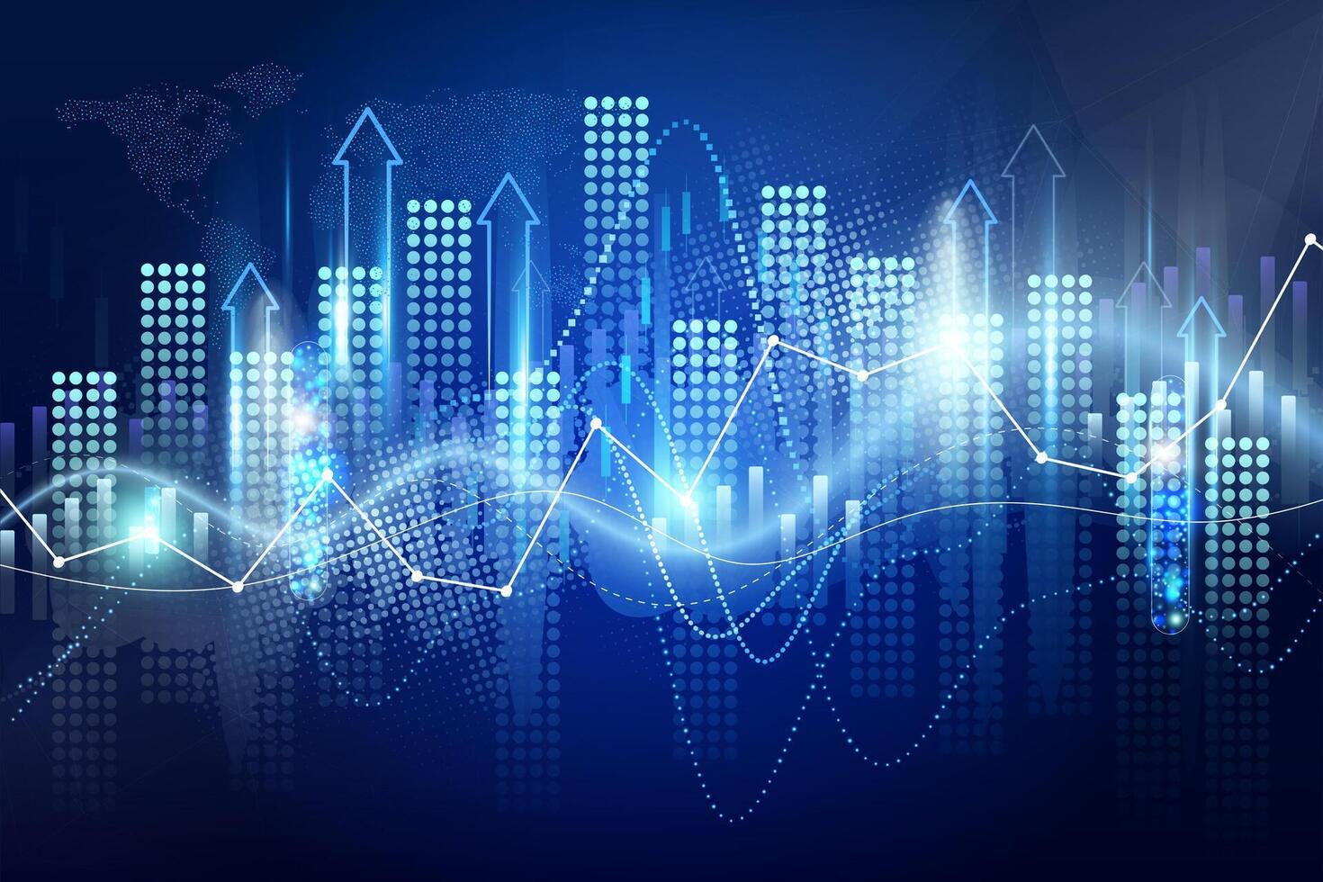 Abstract data visualization with graphs and charts vector