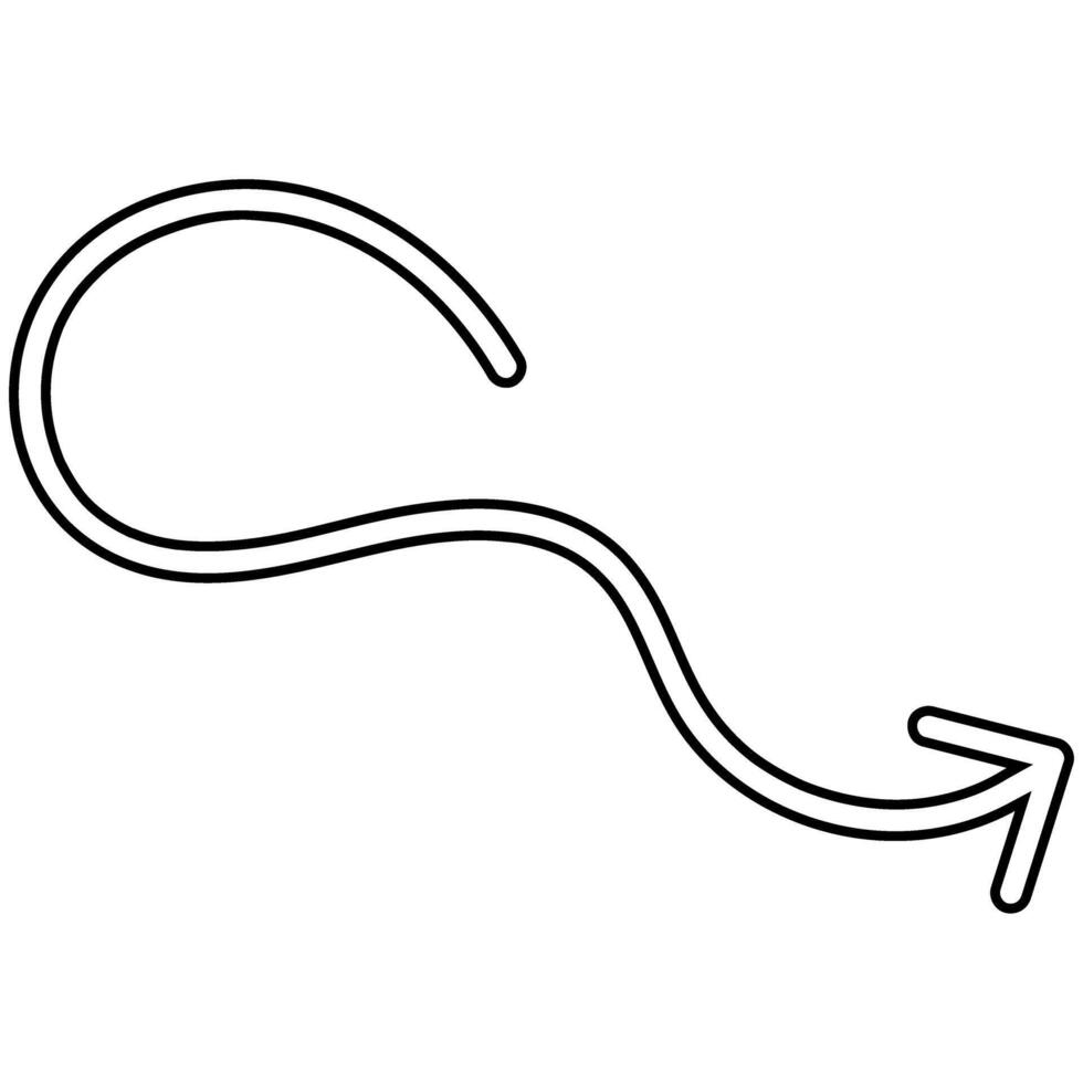 Arrow icon. Outline illustration of arrow icon for web. Pointer sign or symbol. vector