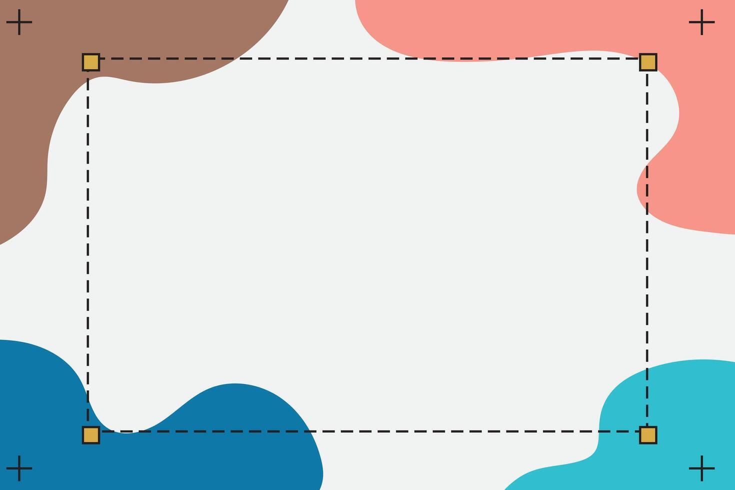 square frame with colorful shapes on a white background vector