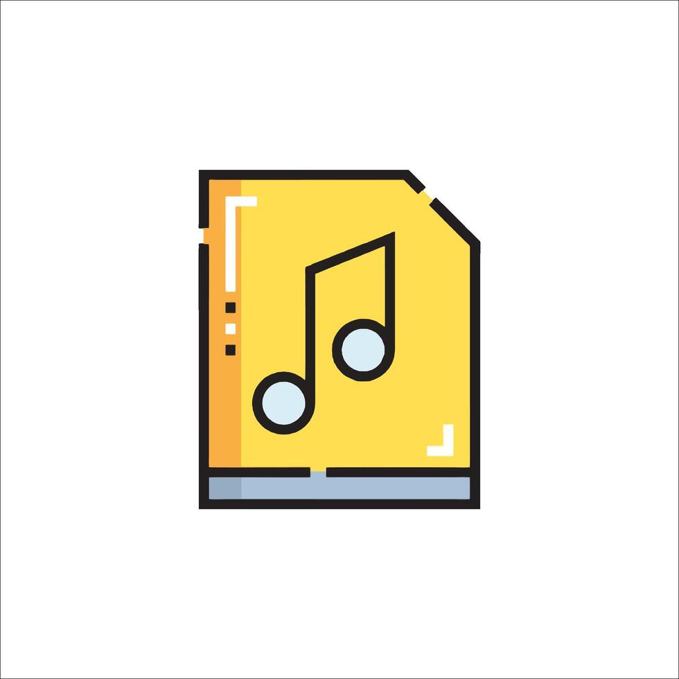 Music File Icon Audio File Format Yellow Design, media file vector