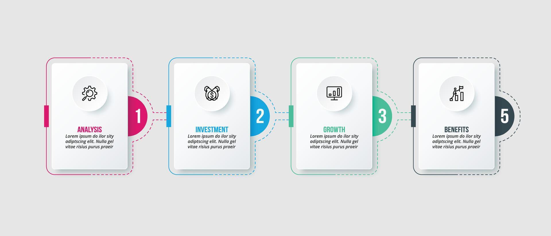 Modern timeline chart business infographic template. vector