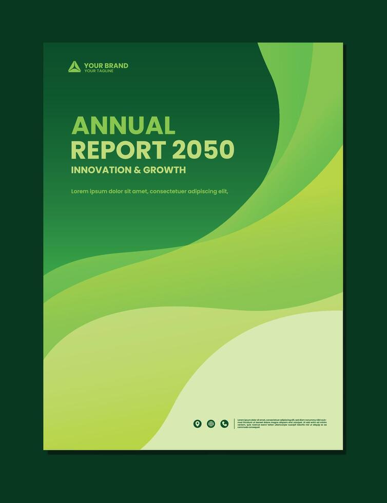 green background abstract gradient brochure template design vector