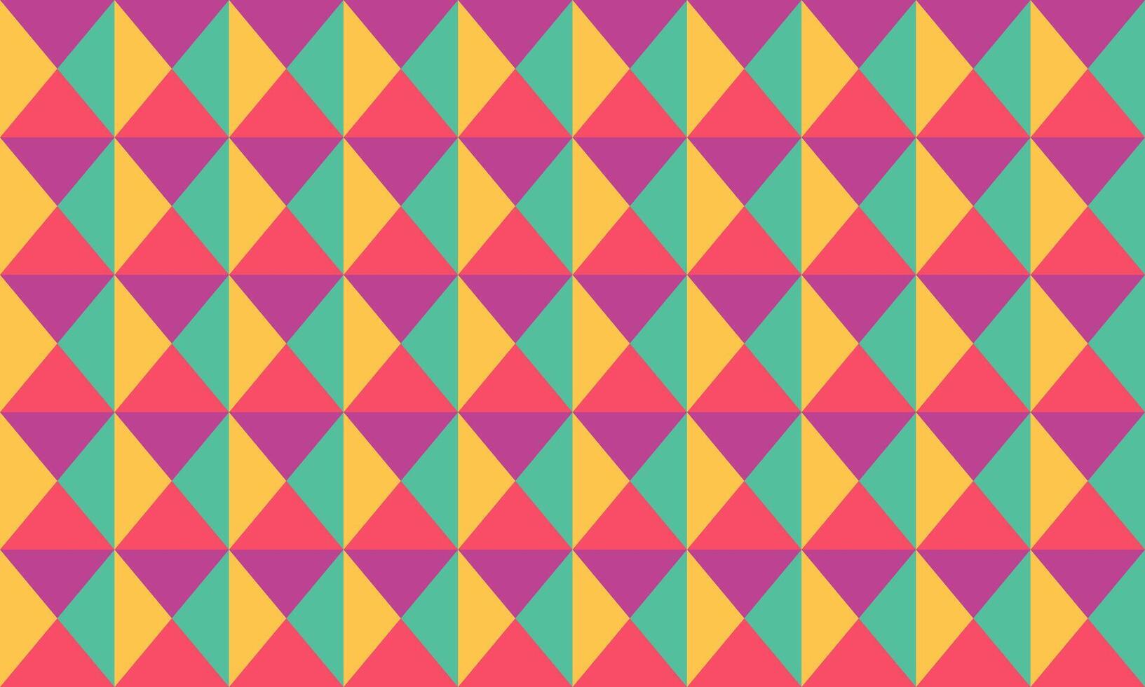 Vibrant geometric pattern of interlocking triangles in bold, cheerful colors. Perfect for backgrounds, website design, textile prints, or any project needing a playful, modern aesthetic. vector