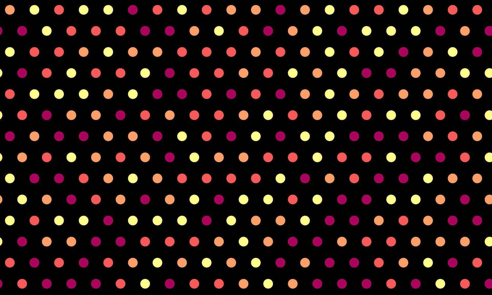 Vibrant polka dot pattern in warm hues on a dark background. Perfect for website backgrounds, textile design, or playful presentations. The repeating motif creates a dynamic and energetic visual. vector