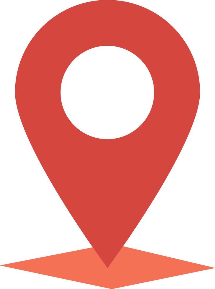 Red Location Pin Icon Indicating a Specific Spot on the Map vector