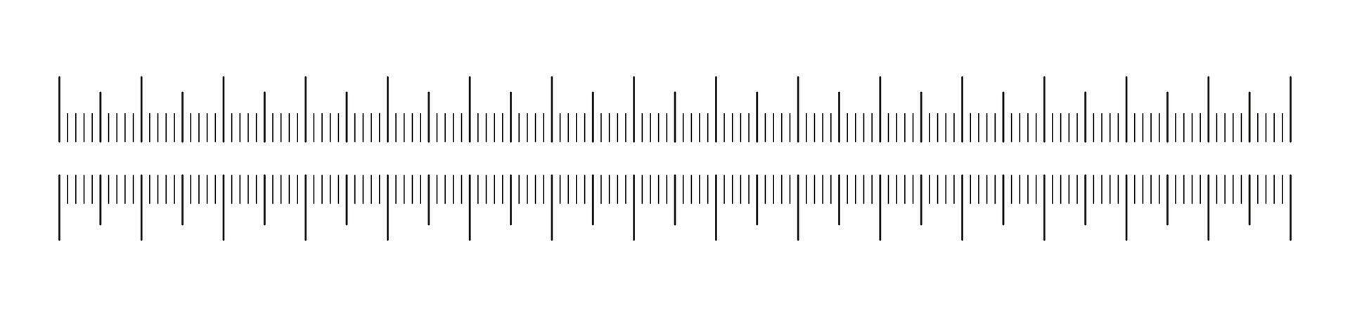 Ruler scale 150 mm without numbers. Measuring chart with 15 centimeters. Length measurement height, distance or math. Sewing tool template, ruler scale template. vector